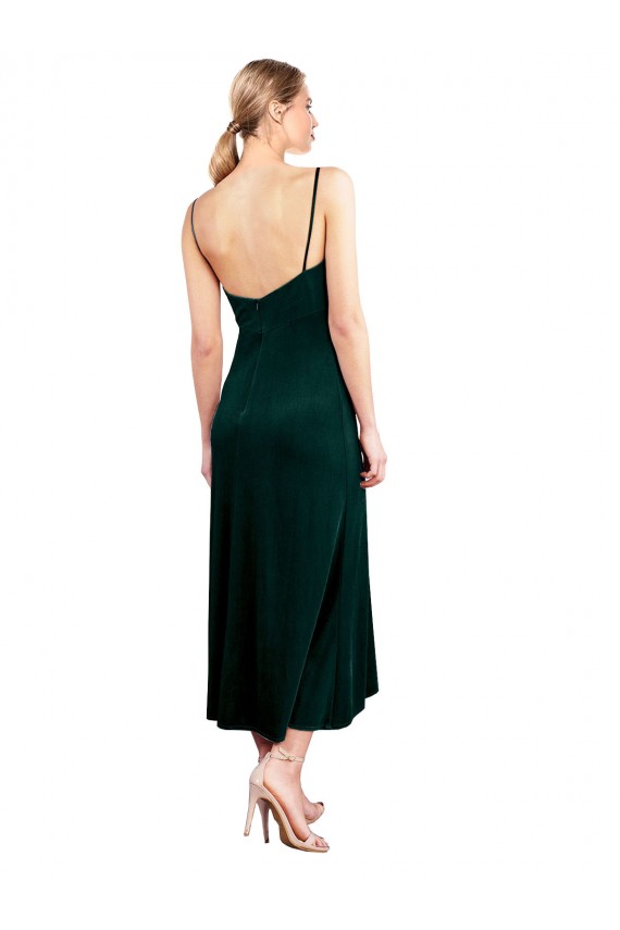 Dark Green Cowl Neck Sleeveless Low Back A-Line Prom Dress / Bridesmaid Dress Townsville