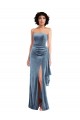Dusty Blue Strapless Sleeveless Low Back Sheath Formal Evening Gown / Prom Dress / Bridesmaid Dress Townsville