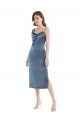 Dusty Blue One Shoulder Sleeveless Sheath Semi Formal Evening Dress / Prom Dress / Bridesmaid Dress Townsville