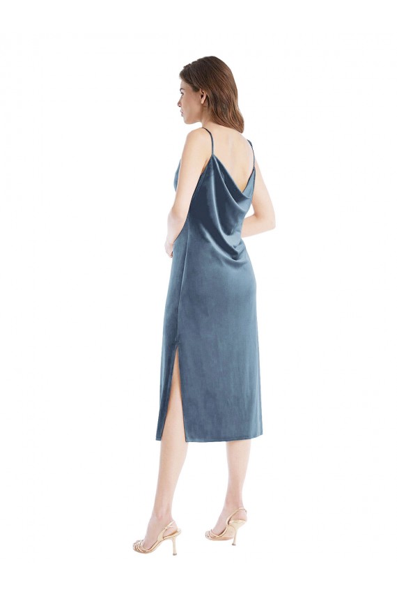 Dusty Blue One Shoulder Sleeveless Sheath Semi Formal Evening Dress / Prom Dress / Bridesmaid Dress Townsville