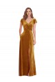 Gold V-Neck Cap Sleeves Sheath Formal Evening Gown / Prom Dress / Bridesmaid Dress Townsville