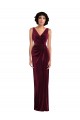 Burgundy V-Neck Sleeveless Sheath Semi Formal Evening Dress / Prom Dress / Bridesmaid Dress Townsville
