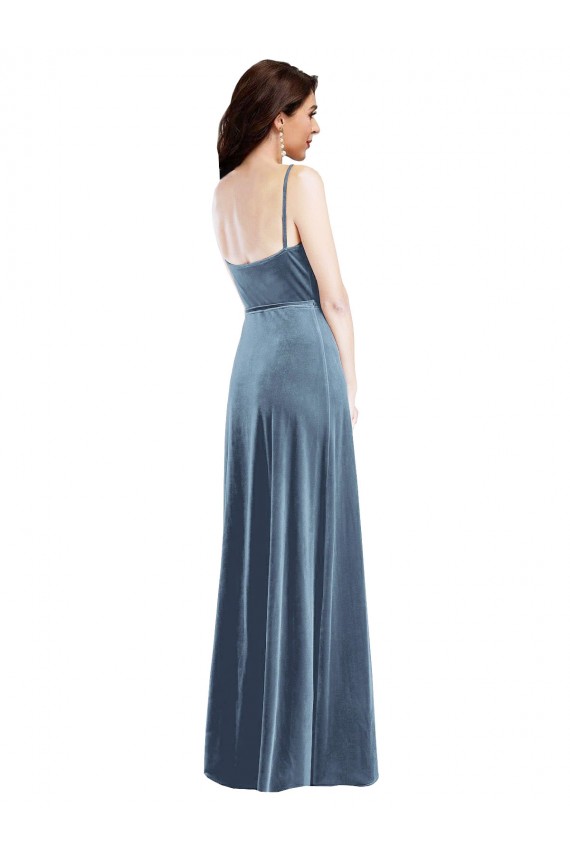 Dusty Blue Sweetheart Sleeveless Low Back A-Line Semi Formal Evening Dress / Prom Dress / Bridesmaid Dress Townsville