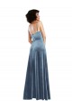 Dusty Blue Cowl Neck Sleeveless Open Back Sheath Semi Formal Evening Dress / Prom Dress / Bridesmaid Dress Townsville