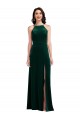 Dark Green High Neck Sleeveless A-Line Semi Formal Evening Dress / Prom Dress / Bridesmaid Dress Townsville