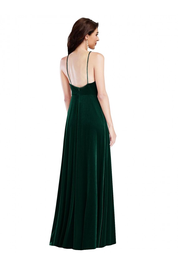 Dark Green High Neck Sleeveless A-Line Semi Formal Evening Dress / Prom Dress / Bridesmaid Dress Townsville