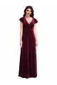 Burgundy V-Neck Flutter Sleeves A-Line Semi Formal Evening Dress / Prom Dress / Bridesmaid Dress Townsville