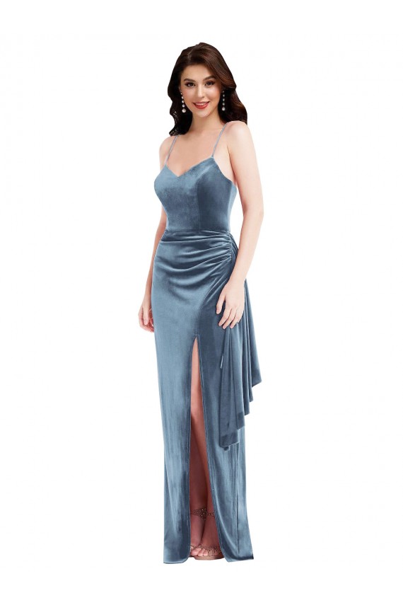 Dusty Blue Sweetheart Sleeveless Low Back Trumpet Formal Evening Gown / Prom Dress / Bridesmaid Dress Townsville
