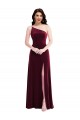Burgundy One Shoulder Sleeveless Trumpet Black Tie Evening Dress / Prom Dress / Bridesmaid Dress Townsville