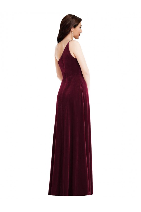 Burgundy One Shoulder Sleeveless Trumpet Black Tie Evening Dress / Prom Dress / Bridesmaid Dress Townsville