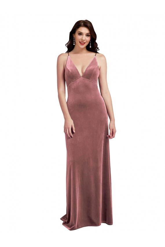Cinnamon Rose V-Neck Sleeveless Low Back A-Line Formal Evening Gown / Prom Dress / Bridesmaid Dress Townsville