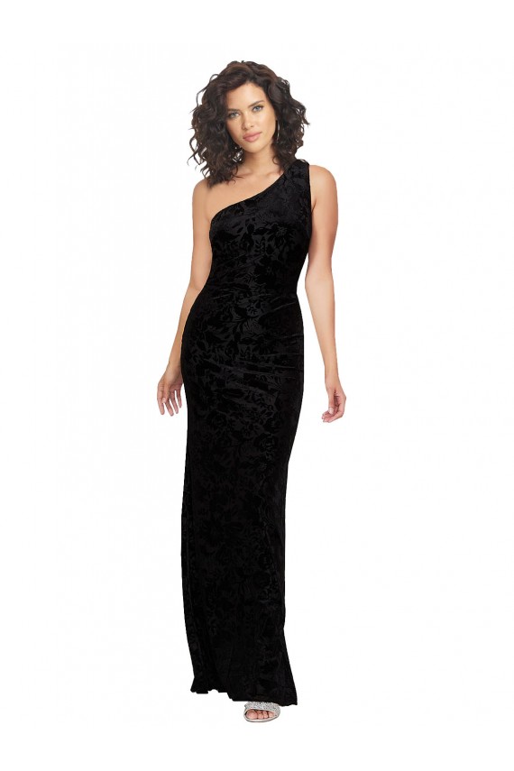 Black One Shoulder Sleeveless Sheath Bridesmaid Dresses Townsville
