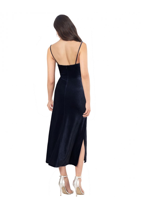 Dark Navy Cowl Neck Sleeveless Low Back Column Formal Evening Gown / Prom Dress / Bridesmaid Dress Townsville