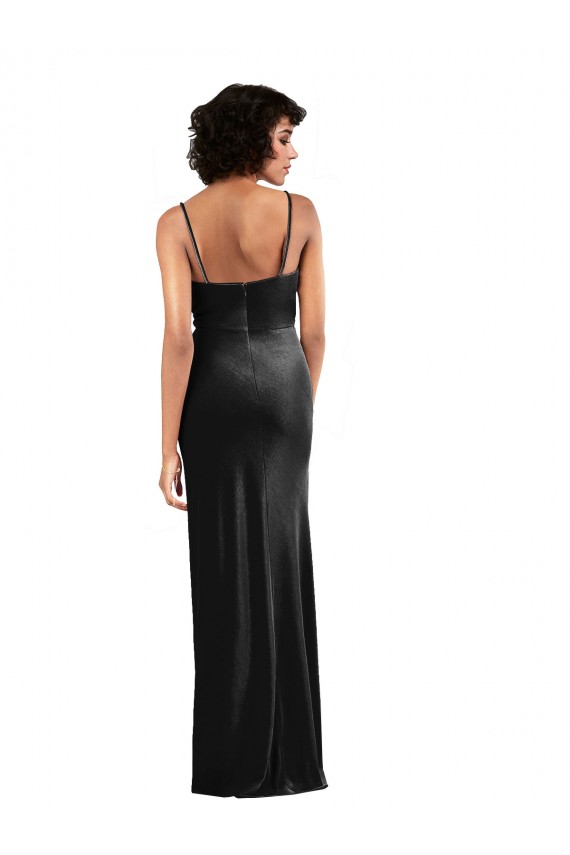 Black Cowl Neck Sleeveless Low Back Column Black Tie Evening Gown / Prom Dress / Bridesmaid Dress Townsville