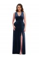 Dark Navy V-Neck Sleeveless Sheath Formal Plus Size Evening Gown / Prom Dress / Bridesmaid Dress Townsville