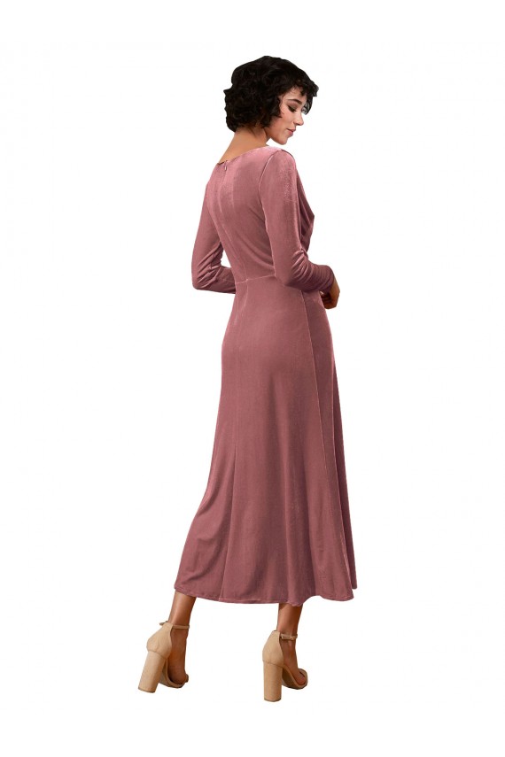 Cinnamon Rose V-Neck Long Sleeves A-Line Black Tie Prom Dress / Bridesmaid Dress Townsville