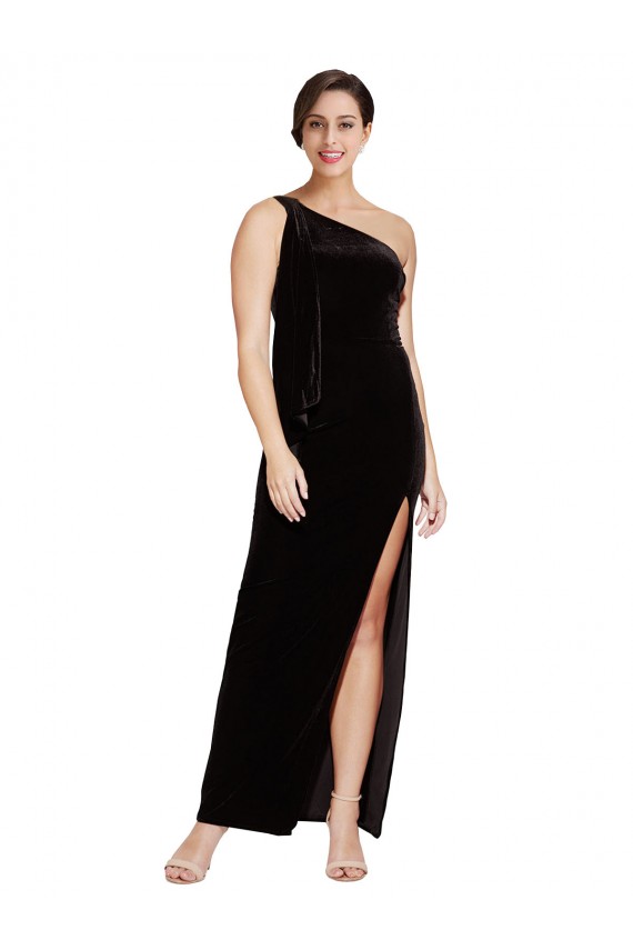 Black One Shoulder Sleeveless Sheath Formal Evening Gown / Prom Dress / Bridesmaid Dress Townsville